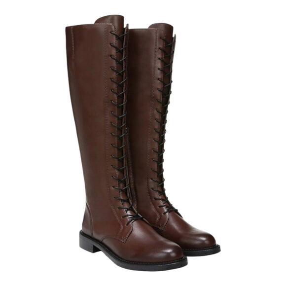 Sam Edelman Women's Nance Tall‎ Lace Up Leather Boots Brown US 6 M - Picture 1 of 14